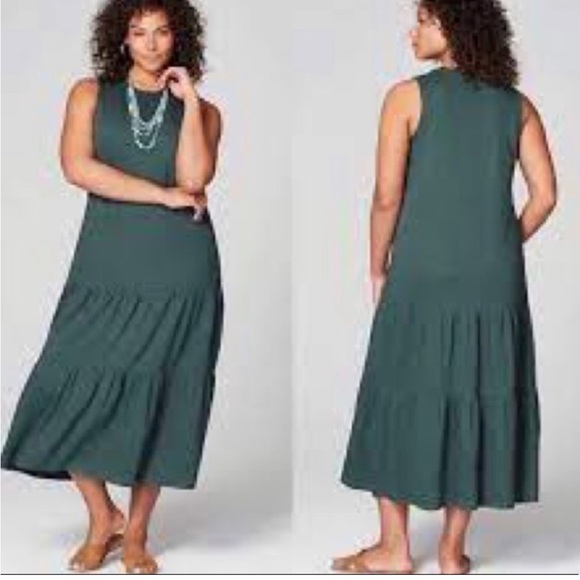 J. Jill Dresses J Jill Green Sleeveless Maxi Dress Poshmark